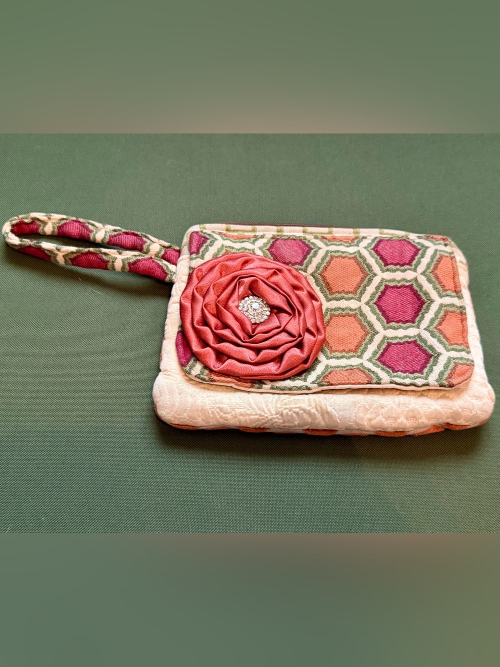 Vintage Rosette Wristlet